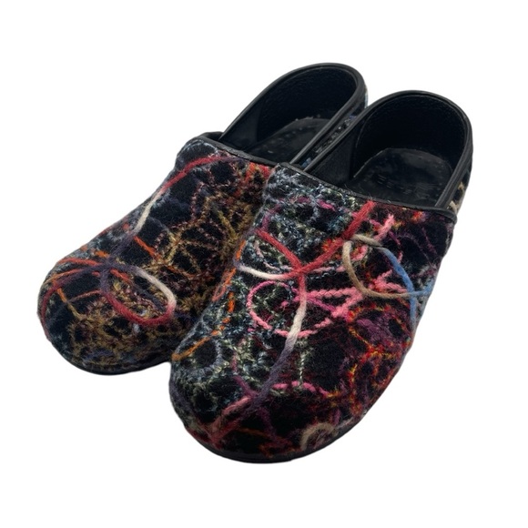 Dansko Clogs Women’s‎ Size 37 EU Multicolour Yarn Design Wool Scribble Shoes - Picture 2 of 9